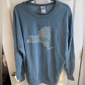 New York blue crew neck